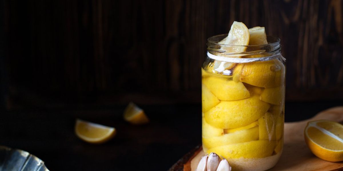 fermentált citrom egy befőttesüvegben